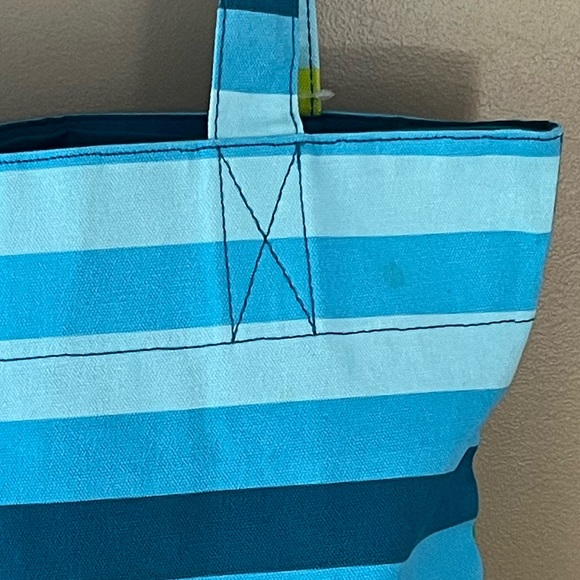Striped Blue, Green and Yellow Tote Bag By Old Navy - Picture 8 of 13